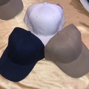 NEW 3 piece bundle Velcro strapback hat dark blue hat